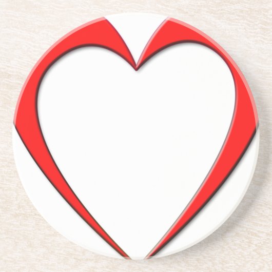 Red Heart Zandsteen Onderzetter (Voorkant)