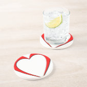 Red Heart Zandsteen Onderzetter (Zijkant)