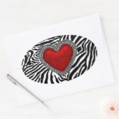 Red Heart Zebra Envelope Seal Party Favor Labels (Envelop)