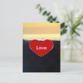 Red Heart & Zee Wave Love Script Briefkaart (Staand voorkant)