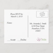 Red Heart  zwarte wervelingen RSVP Uitnodiging Briefkaart (Achterkant)