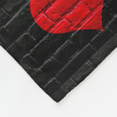 Red Hearted Black Brick patterned Blanket Fleece Deken (Hoek)