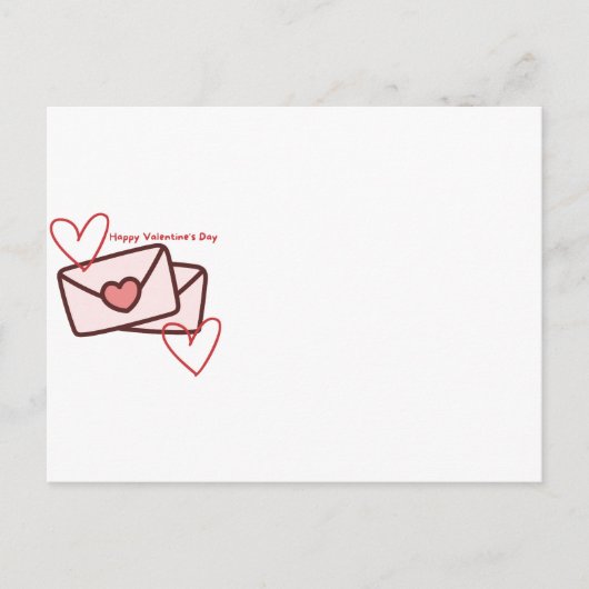 Red Hearth Happy Valentine's Day Briefkaart (Voorkant)