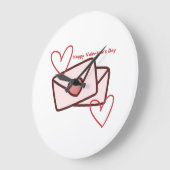 Red Hearth Happy Valentine's Day Grote Klok (Hoek)