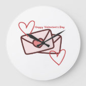 Red Hearth Happy Valentine's Day Grote Klok (Voorkant)