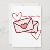 Red Hearth Happy Valentine's Day Kaart (Achterkant)