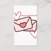 Red Hearth Happy Valentine's Day Visitekaartje (Achterkant)