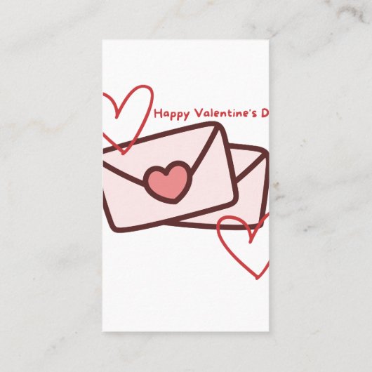 Red Hearth Happy Valentine's Day Visitekaartje (Achterkant)