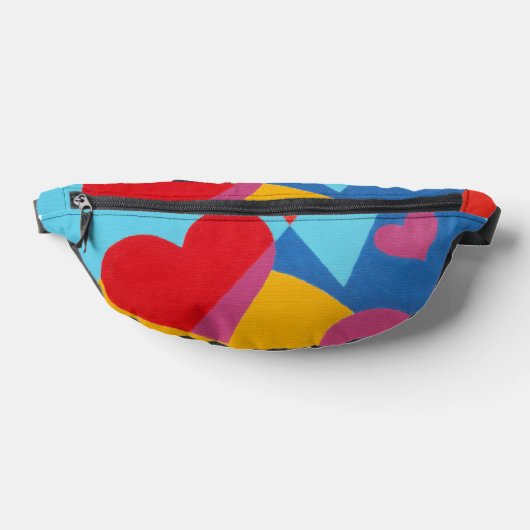 Red Hearts Abstract Fanny Pack Heuptasje (Liggend)