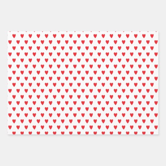 Red Hearts Abstract hand getekend Boho Style Patro Inpakpapier Vel (Voorkant 3)