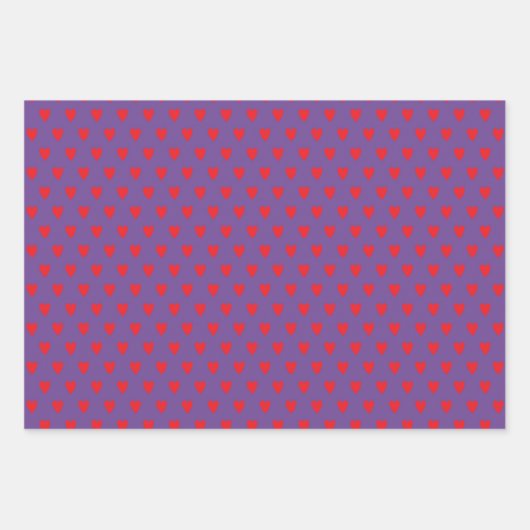 Red Hearts Abstract hand getekend Boho Style Patro Inpakpapier Vel (Voorkant 3)