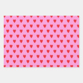 Red Hearts Abstract hand getekend Boho Style Patro Inpakpapier Vel (Voorkant)