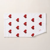 Red Hearts Bath Towel Set Bad Handdoek (Handdoek)