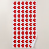 Red Hearts Beach Towel Strandlaken (Voorkant)