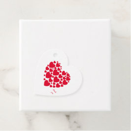 Red hearts bedankjes labels