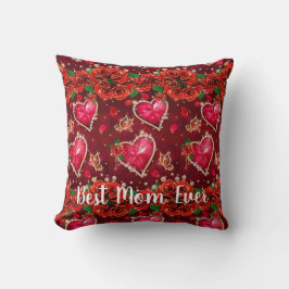 Red Hearts Best mam in 2022 Trendy Chic Gift Kussen