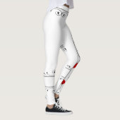 Red Hearts Black Vines Pattern Leggings (Rechts)