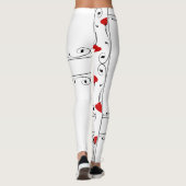 Red Hearts Black Vines Pattern Leggings (Achterkant)