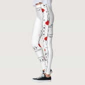 Red Hearts Black Vines Pattern Leggings (Links)