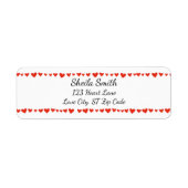 Red Hearts Border aangepaste Adresetiketten Etiket (Voorkant)