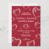 Red Hearts bubble bruiloft Kaart (Voorkant)