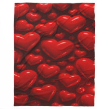 Red Hearts Bubble Pattern