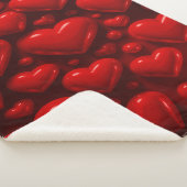 Red Hearts Bubble Pattern Sherpa Deken (3/4)