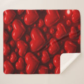 Red Hearts Bubble Pattern Sherpa Deken (Voorkant (horizontaal))