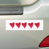 Red Hearts Bumpersticker (Op auto)