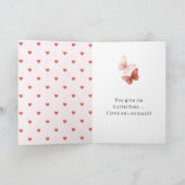 Red Hearts Butterflies Love Kaart (Binnen)