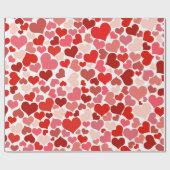 Red hearts cadeaupapier (Vlak)