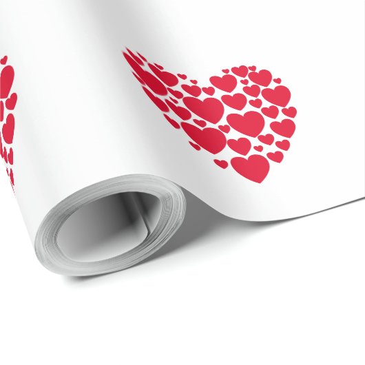 Red hearts cadeaupapier (Rol Hoek)