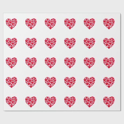 Red hearts cadeaupapier (Vlak)