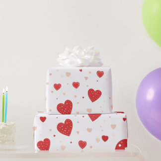 Red hearts cadeaupapier