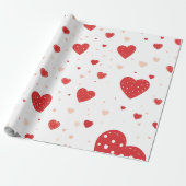 Red hearts cadeaupapier (Uitgerold)