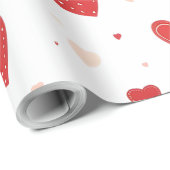 Red hearts cadeaupapier (Rol Hoek)