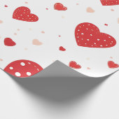 Red hearts cadeaupapier (Hoek)