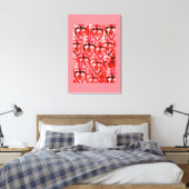 Red hearts canvas afdruk (Insitu (Slaapkamer))