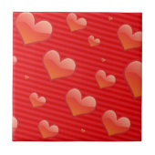 Red Hearts Ceramic Tile Tegeltje (Voorkant)