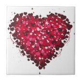 Red Hearts Ceramic Tile Tegeltje (Voorkant)