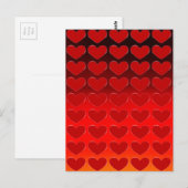 Red Hearts Charming Pop Art Love Briefkaart (Voorkant / Achterkant)