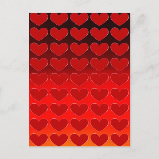 Red Hearts Charming Pop Art Love Briefkaart (Voorkant)