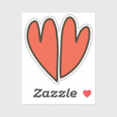 Red Hearts Clipart Custom-Cut Vinyl Sticker (Vel)