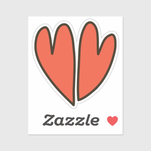 Red Hearts Clipart Custom-Cut Vinyl Sticker (Vel)