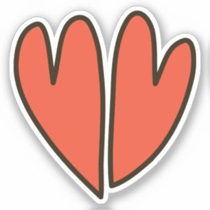 Red Hearts Clipart Custom-Cut Vinyl Sticker