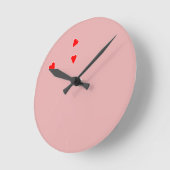 Red Hearts Clock Ronde Klok (Hoek)