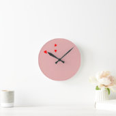 Red Hearts Clock Ronde Klok (Huis)