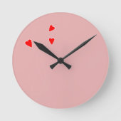 Red Hearts Clock Ronde Klok (Voorkant)