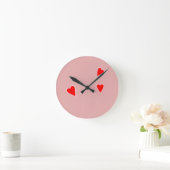 Red Hearts Clock Ronde Klok (Huis)