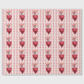 Red Hearts Corgi Hondenliefhebber Valentijn Cadeaupapier (Vlak)